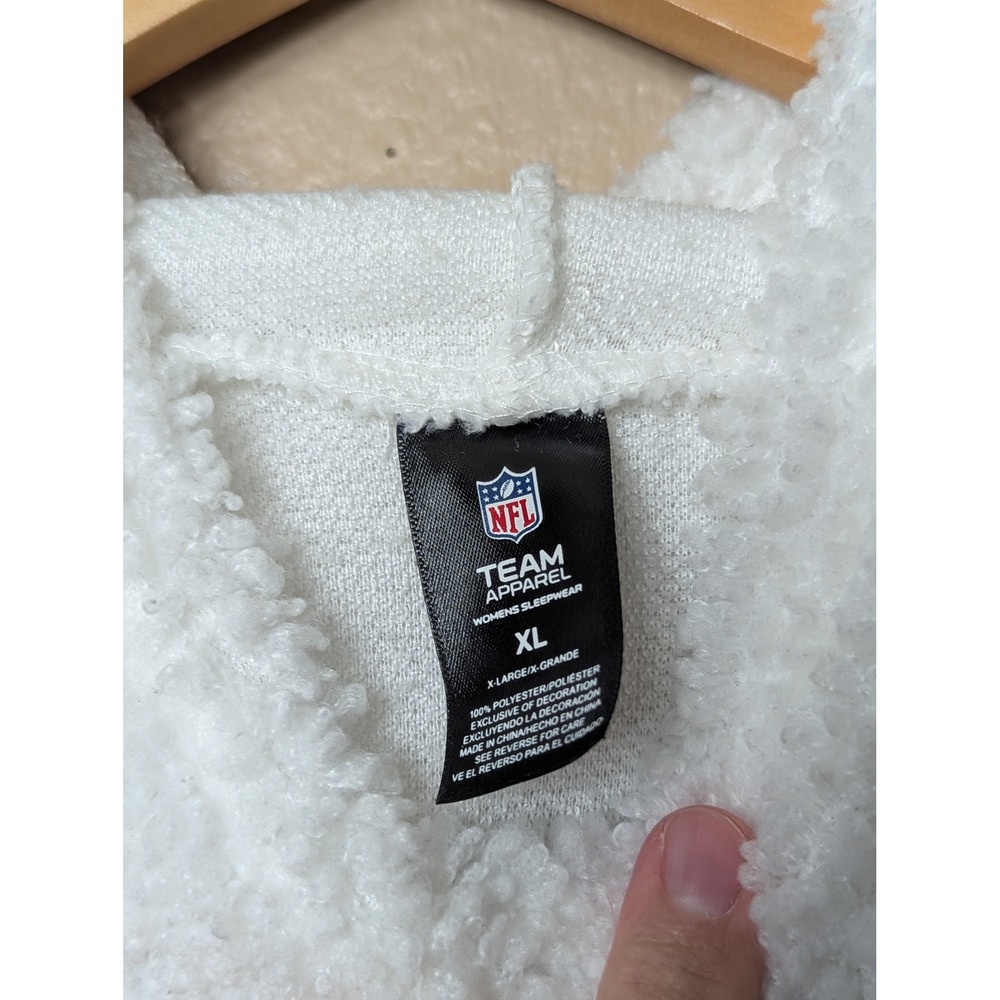 NFL Sherpa Hoodie Women XL White Philadelphia Eagles Gameday Fleece Pullover - Picture 4 of 15